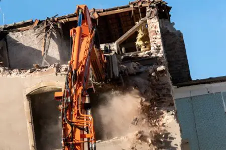Demolition work in progress
