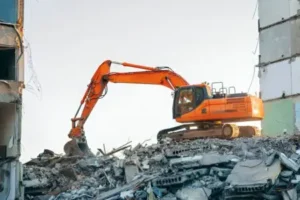 Site clearance after demolition works
