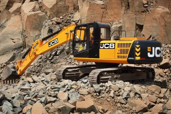 Using JCB in demolition site for clearance